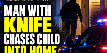 Man with knife chases chld