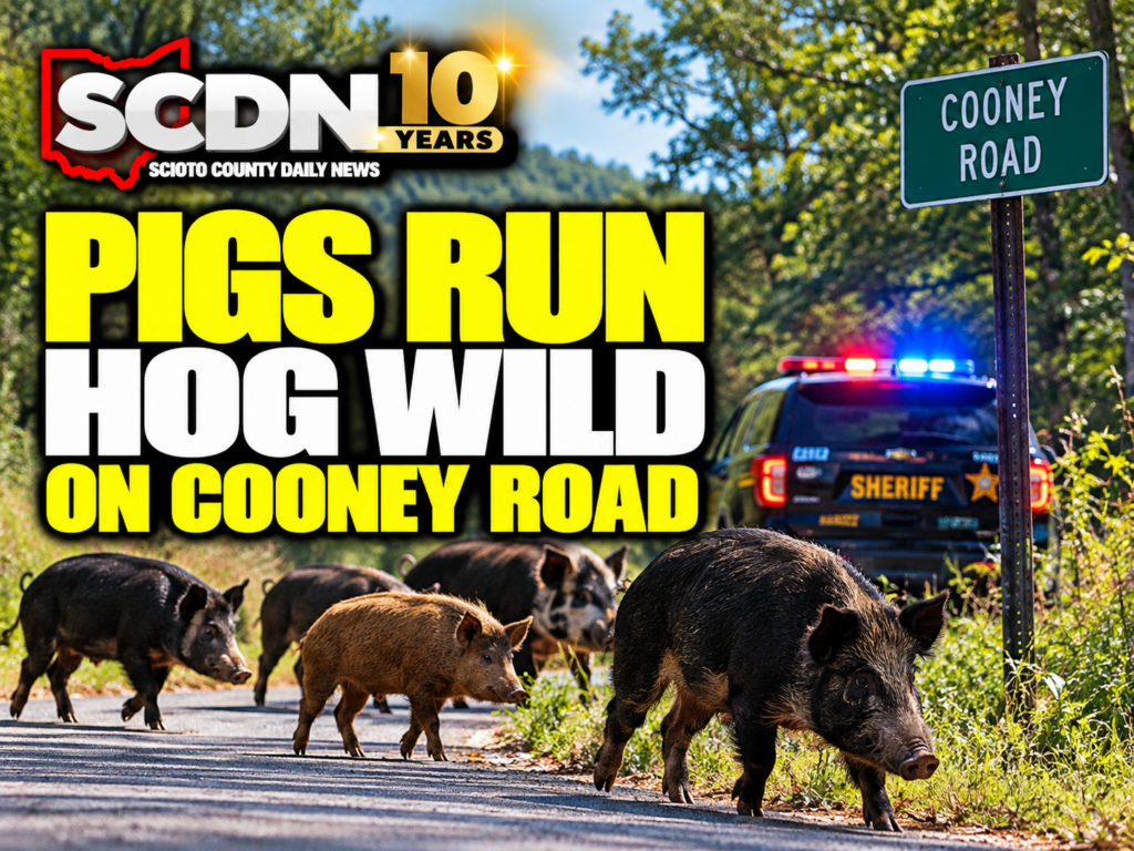 Pigs run hog wild on Cooney Road