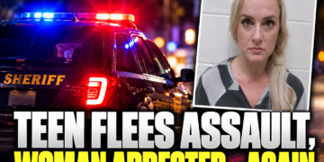 teen flees assault, woman arrested