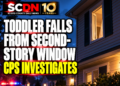 Toddler falls from window