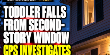 Toddler falls from window